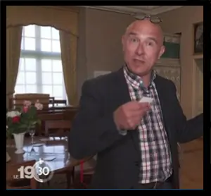 Vincent Jaton au Château de La Sarraz, reportage du 19h30 de la RTS
