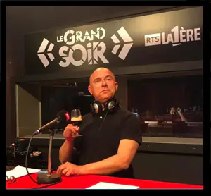 Vincent Jaton en studio pour Le Grand Soir, RTS La Première