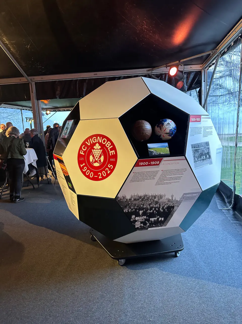 The balloon-exhibition set up under a tent during the 125th anniversary celebration